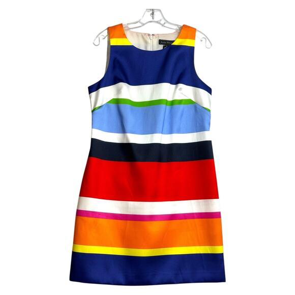 Jessica Howard Sheath Dress 10 Colorful Stripe Cocktails Preppy Career Statement - Picture 4 of 11